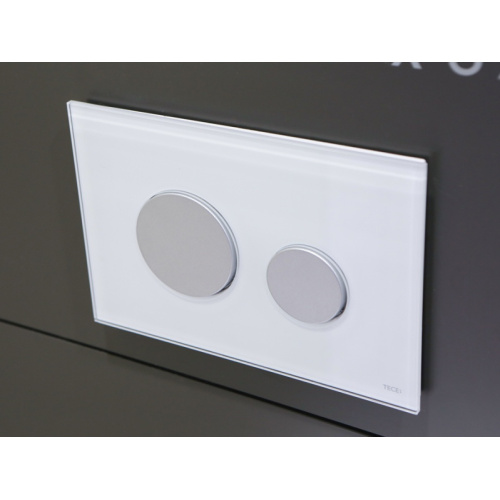 Клавиша смыва Tece TECEloop стекло белое кнопки матовый хром - фото 2