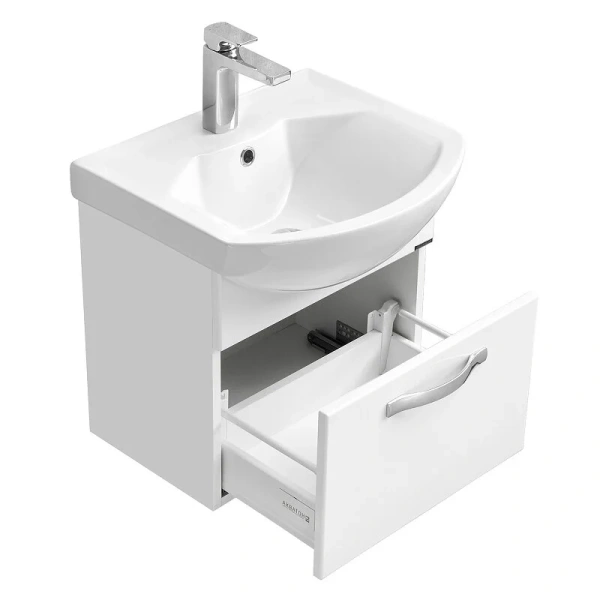 Тумба под раковину подвесная Акватон Ария 50 см белая, подвесная, пристенная - фото 4