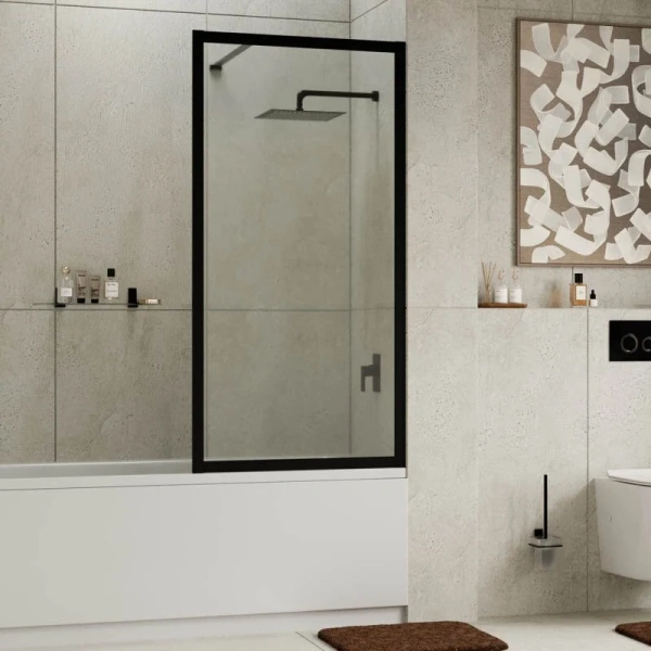 Шторка для ванны WasserKRAFT Abens 80x160 см черная матовая, современные, hi-tech - фото 3