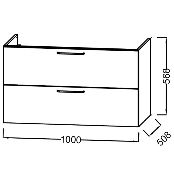 Тумба под раковину подвесная Jacob Delafon Odeon Rive Gauche 100 см дуб табак, ручки черные, в наличии - фото 2