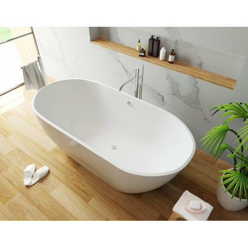 Ванна из литьевого мрамора Эстет Майами 160x75 см белая глянцевая, овальные - фото 5