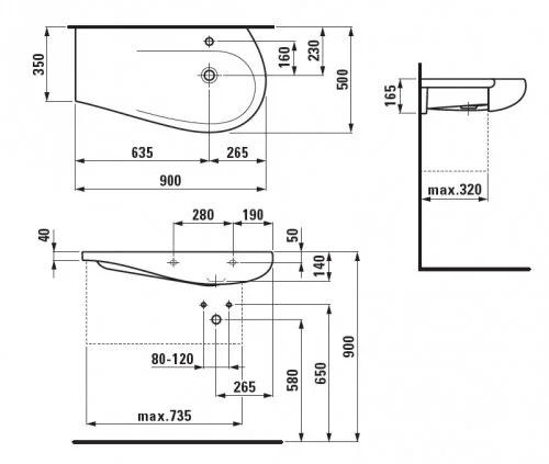 Раковина Laufen Ilbagnoalessi One 90 см белая с покрытием LCC - фото 2