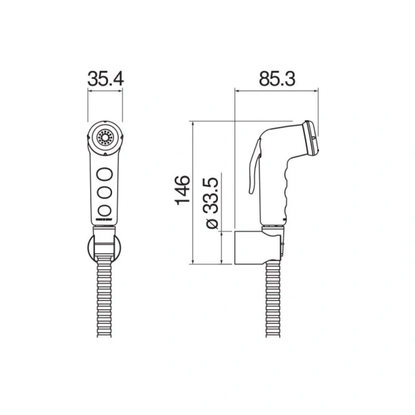 Гигиенический душ с держателем Nobili Rubinetterie AD146/52 с керамическим картриджем - фото 2