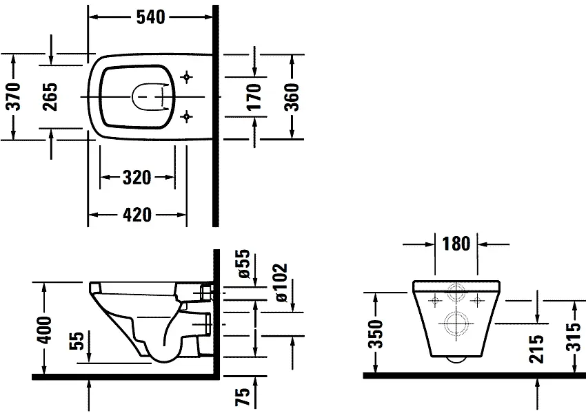 Унитаз подвесной Duravit Durastyle 253609, 254009 - фото 2
