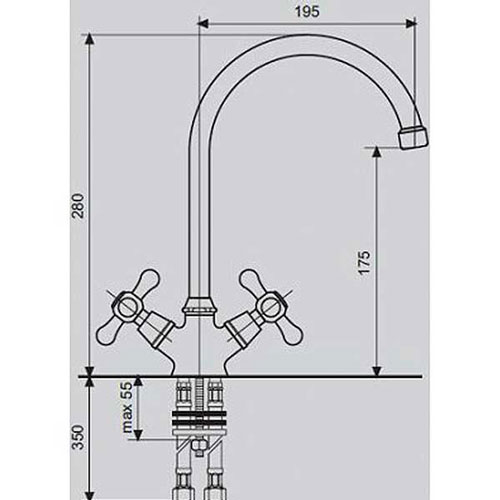 Смеситель для кухни Emmevi Deco Classic 12417 - фото 2