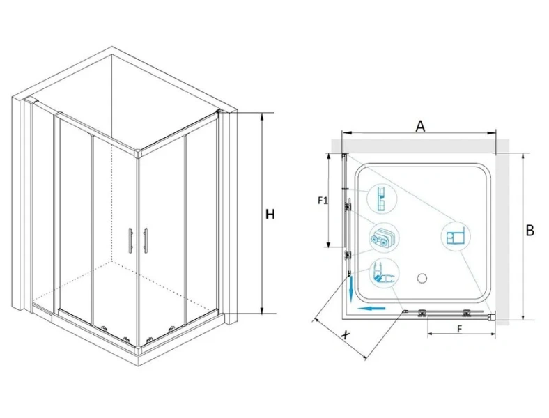 Душевой уголок RGW Hotel RGW HO-42 130х100 - фото 2