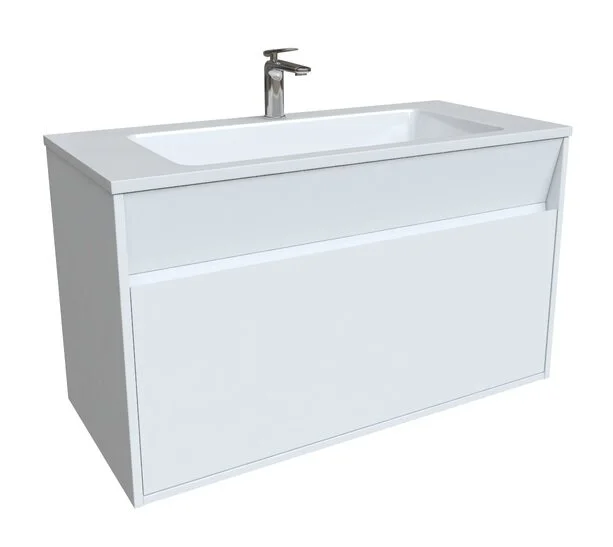 Тумба с раковиной подвесная IDDIS Esper 100 см с ящиком - фото 1