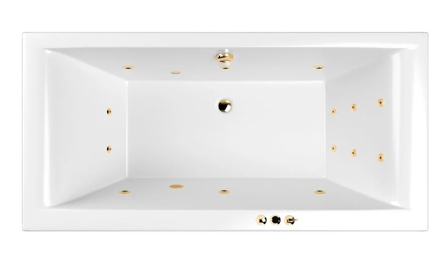 Ванна гидромассажная Whitecross Savia Duo Smart, 170 х 80 см, увеличенная толщина акрила, усиленная армировка, белый/золото, 0103.170080.100.SMART.GL - фото 1