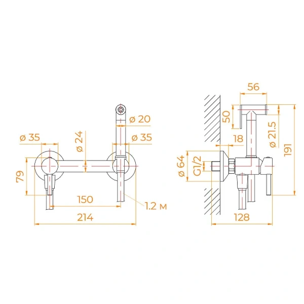 Гигиенический душ со смесителем RGW Shower Panels SP-215Gr серый - фото 2