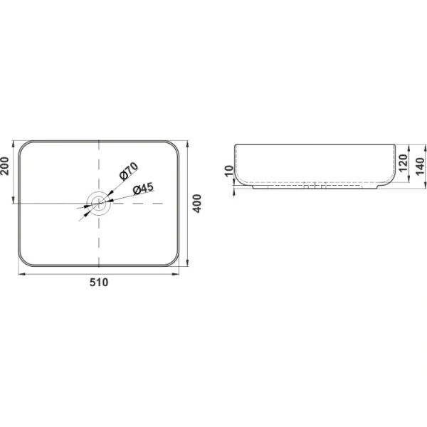Раковина Misty 50 см черная матовая, современные, hi-tech - фото 2