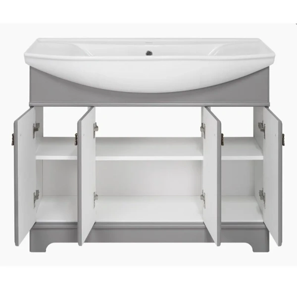 Тумба под раковину напольная Misty Лувр 105 см серая, нет в наличии - фото 2