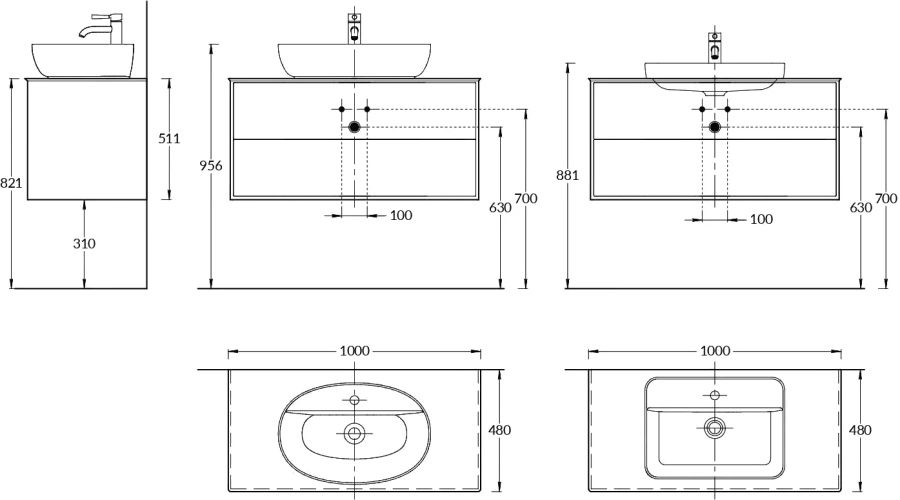 Тумба под раковину подвесная Kerama Marazzi Plaza Modern PLB.M.100.2\WHT 100 см с 2 ящиками, современная, hi-tech - фото 3
