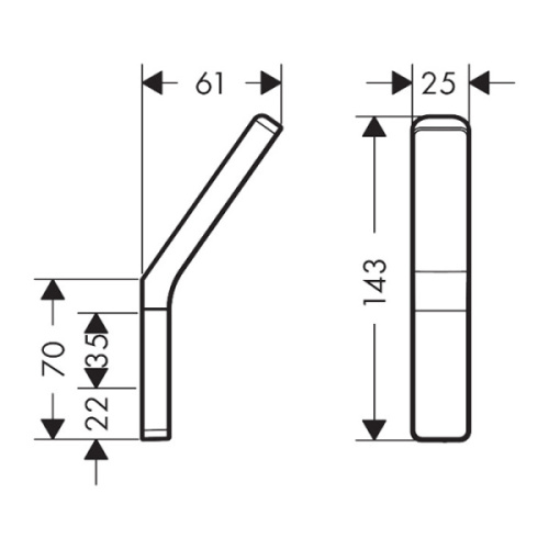 Крючок для ванной Axor Universal Accessories шлифованный черный хром одинарный - фото 2