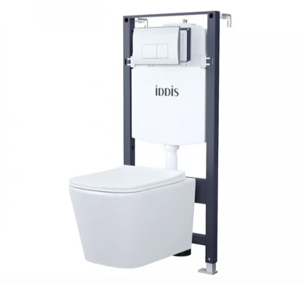 Унитаз с инсталляцией IDDIS Basic клавиша смыва хром - фото 1