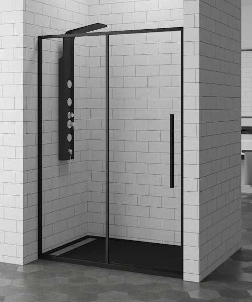 Душевая дверь в нишу RGW Stilvoll SV-12B 110 см стекло прозрачное, профиль черный - фото 1