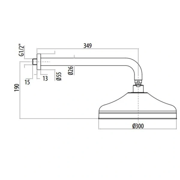 Верхний душ Gattoni Programma Doccia SFPCL30 с настенным держателем - фото 2