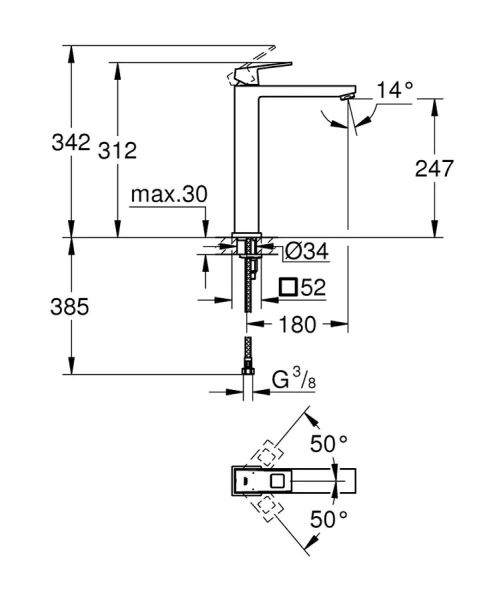 Смеситель для раковины Grohe Eurocube 23406000 - фото 2