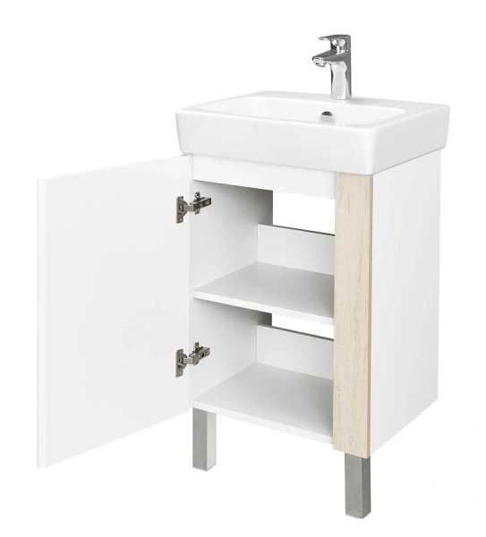 Тумба под раковину напольная Акватон Кантри 50 см белый глянец/дуб верона, современная, hi-tech - фото 3