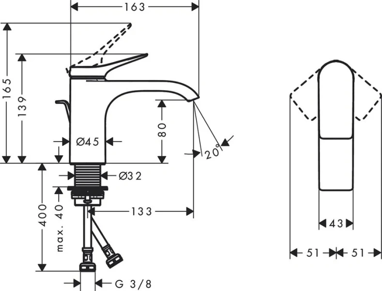 Смеситель для раковины Hansgrohe Vivenis хром глянцевый - фото 2