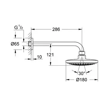 Верхний душ Grohe Eurosmart 124440 - фото 2