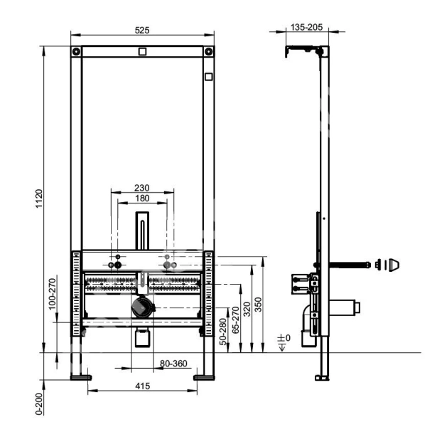 Инсталляция для биде Villeroy & Boch ViConnect с креплениями, для биде - фото 2