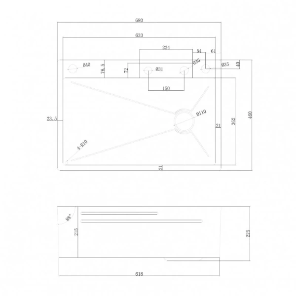 Мойка для кухни Abber Wasser Kreis 68 см черная матовая - фото 2