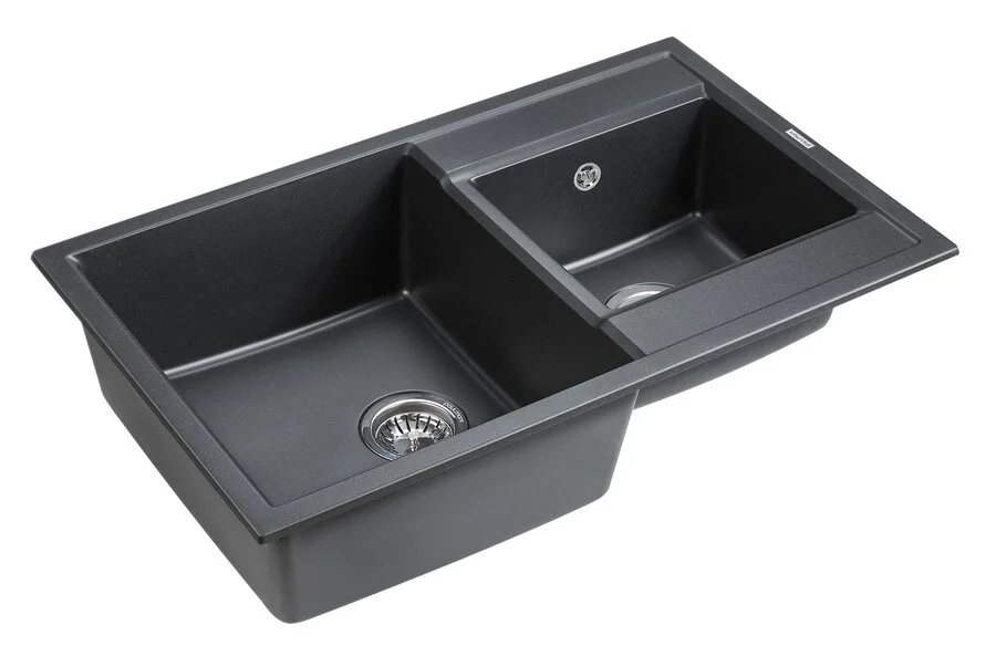Мойка для кухни Paulmark Tandem 82 см черная, прямоугольной формы - фото 3