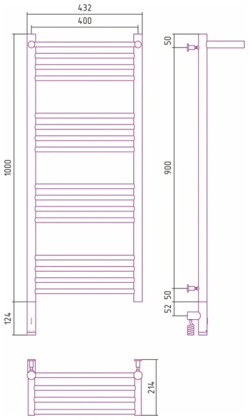 Полотенцесушитель электрический Сунержа Богема 3.0 40х100 см левый, белый матовый, современные, hi-tech - фото 2