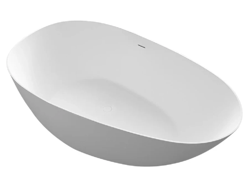 Ванна Uni-Flow Ova из искусственного камня Solid surface FS302-1700 Matt White, 170 х 85 см, белая матовая - фото 3