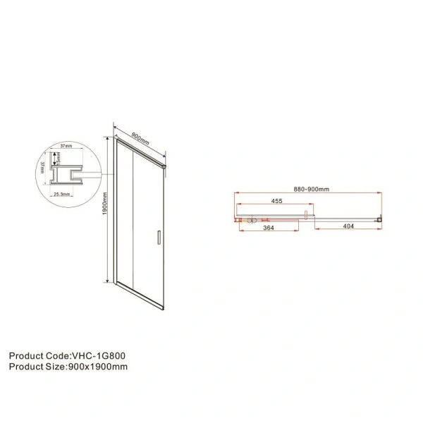 Душевой уголок Vincea Garda 110х90 см профиль хром, со средним поддоном - фото 8