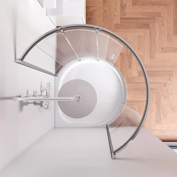 Душевой уголок Am.Pm Like W83G-333-095C 95x95 см профиль хром, стеклянные, угловые, c поддоном, без поддона - фото 5