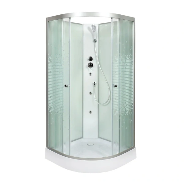 Душевая кабина Deto L 80x80 см с гидромассажем, со средним поддоном - фото 3