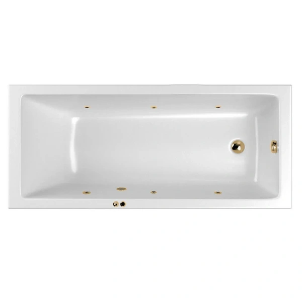Ванна гидромассажная Whitecross Wave Slim Soft, 170 х 70 см, белая/золото, 0111.170070.100.SOFT.GL - фото 1
