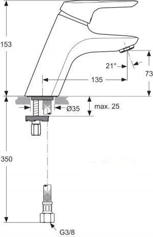 Смеситель для раковины Ideal Standard Ceramix Blue хром - фото 2