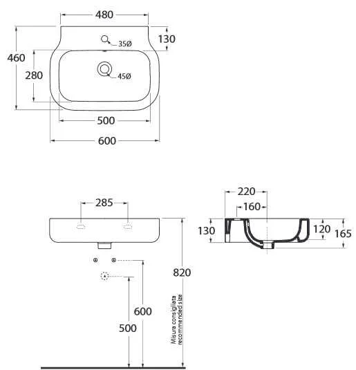 Раковина Azzurra Glaze GLZ260M - фото 2