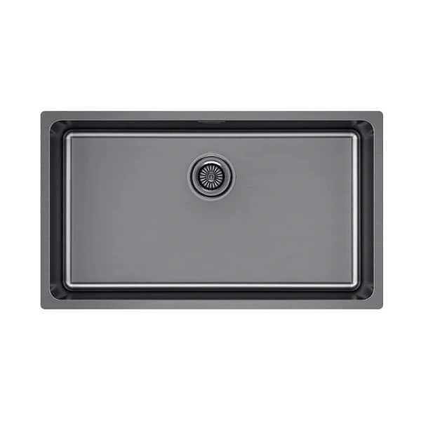 Мойка для кухни Paulmark Yuni 76 см вороненая сталь - фото 1