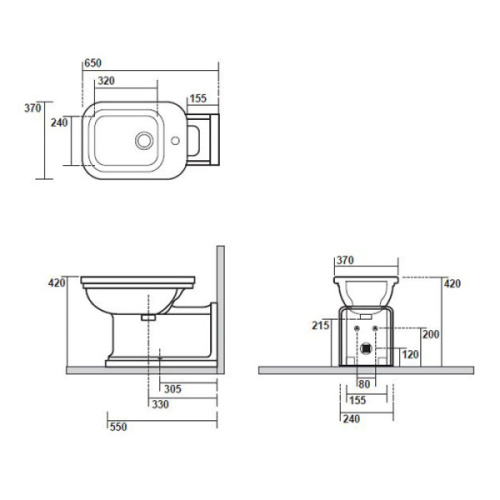 Биде напольное Kerasan Waldorf черное - фото 3