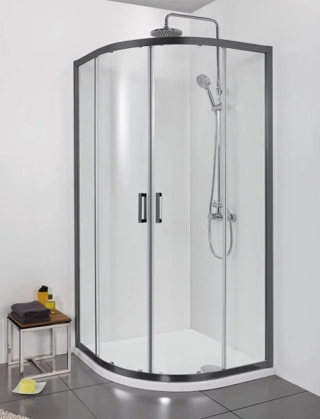 Душевой уголок Акватек 80x80 см профиль черный, черные - фото 4