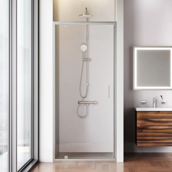 Душевая дверь в нишу Am.Pm Gem 90 см профиль хром матовый, распашные - фото 5