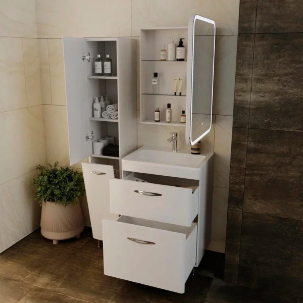 Шкаф-пенал Style Line Каре 30 см правый, с корзиной для белья - фото 9