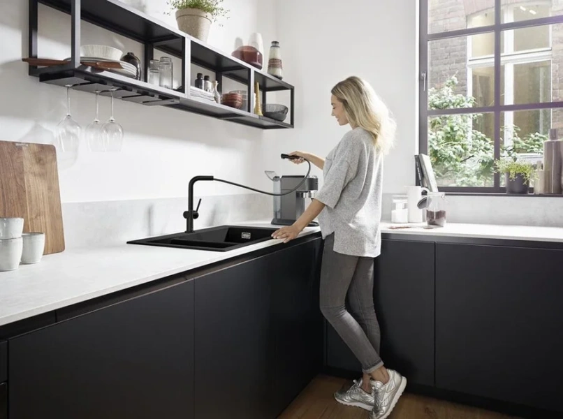 Смеситель для кухни Hansgrohe Talis M54 черный матовый, черные - фото 4