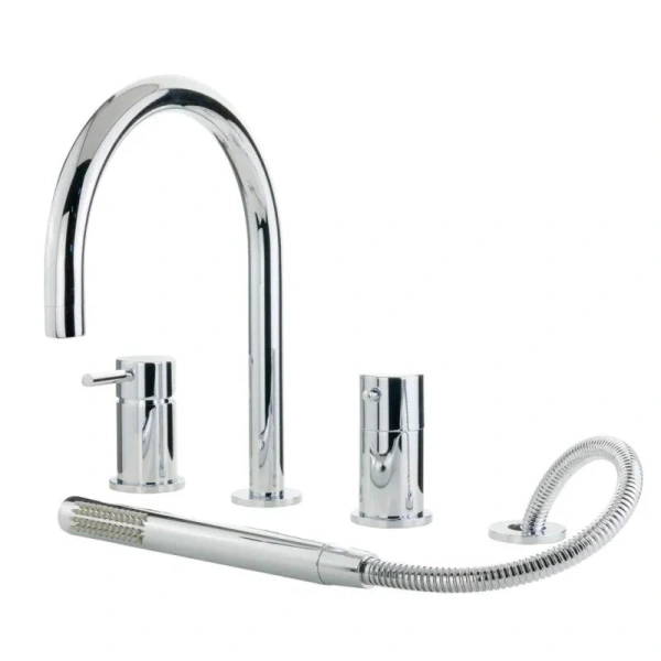 Смеситель для ванны Migliore Fortis хром, округлая форма, с душевой лейкой - фото 5