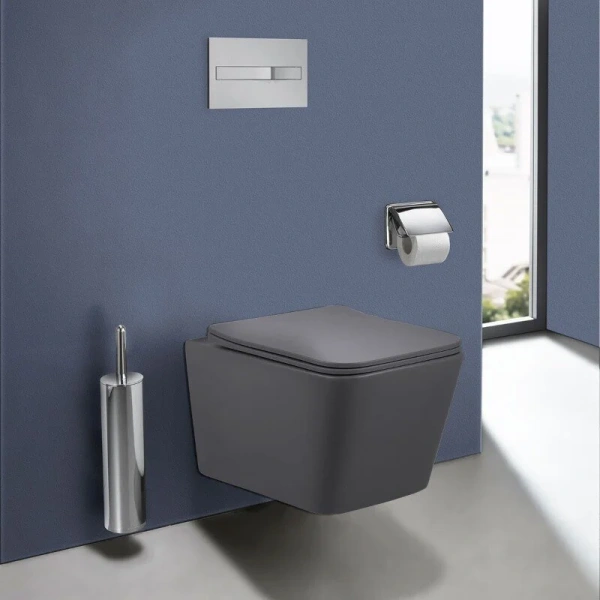 Унитаз подвесной Vincea Q-Line антрацит матовый, без бачка, со скрытым бачком - фото 3