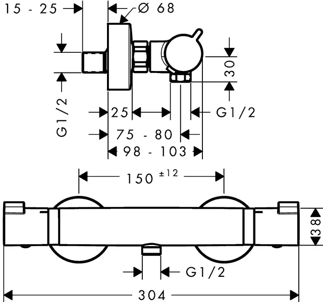 Смеситель для душа Hansgrohe Ecostat Comfort 13116 термостатический - фото 2