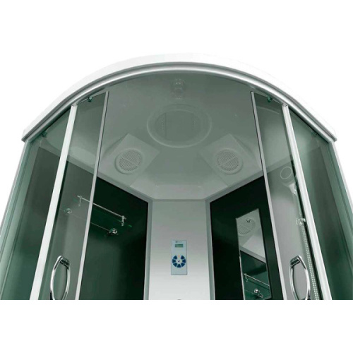 Душевая кабина, задняя стенка чёрная, стекло тонированное, Erlit ER 4509TP-C4, угловые, недорогие, с гидромассажем, c тропическим душем, с вентиляцией, с крышей - фото 5