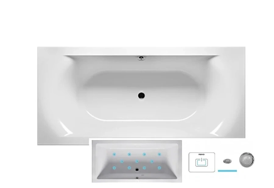 Ванна гидромассажная Riho Lima 190 x 90 см, AIR2 - фото 1