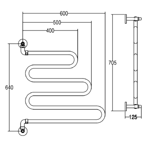 Полотенцесушитель водяной Margaroli Vento 405, современные, hi-tech - фото 2