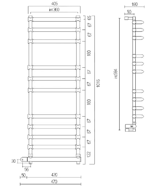 Полотенцесушитель электрический Margaroli Luna 534-11 Box, 11 секций - фото 3