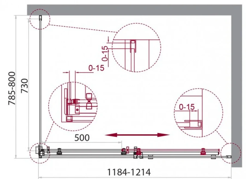 Душевой уголок BelBagno Acqua 120x80 см с прозрачным стеклом - фото 2