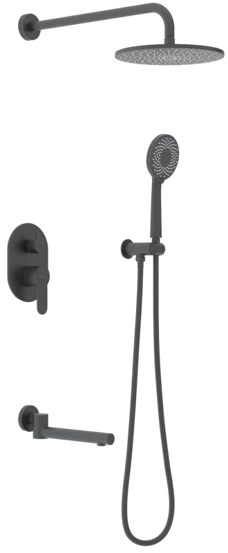 Душевой комплект Berges Nardis 3R черный матовый - фото 1